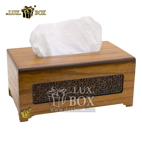 جعبه دستمال کاغذی چوبی دورنگ لوکس باکس کد LB832