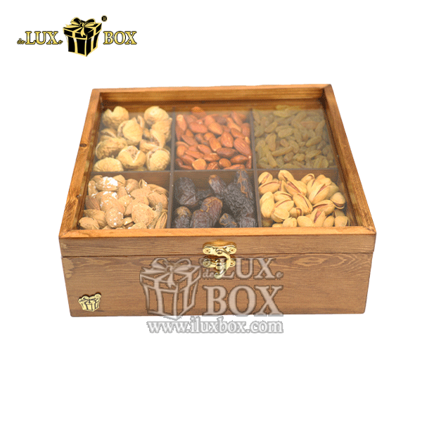 جعبه آجیل خشکبار پذیرایی چوبی لوکس باکس کد LB131